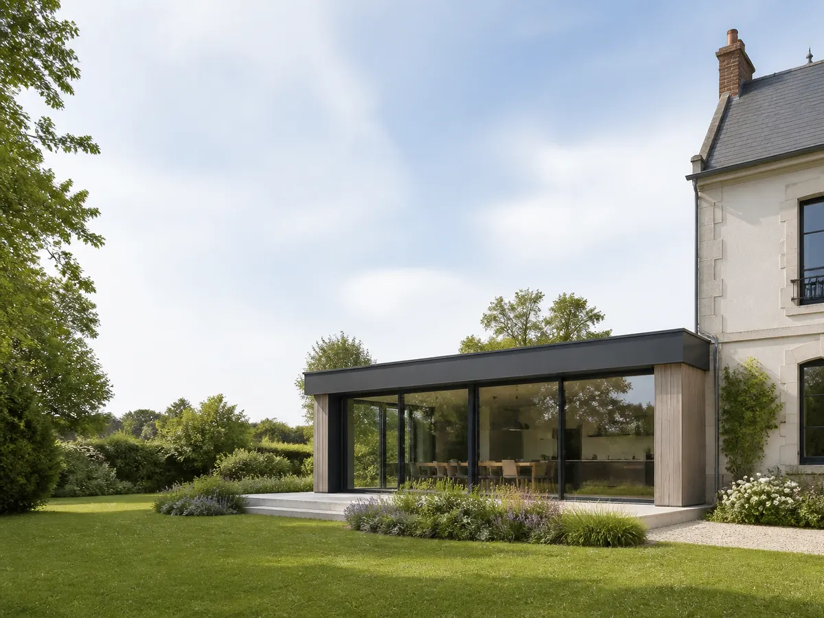 Illustration éditoriale d’une extension de maison