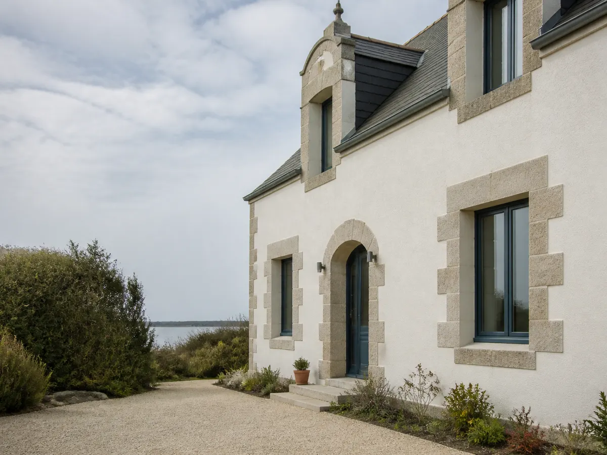 Illustration d’une façade rénovée avec isolation extérieure