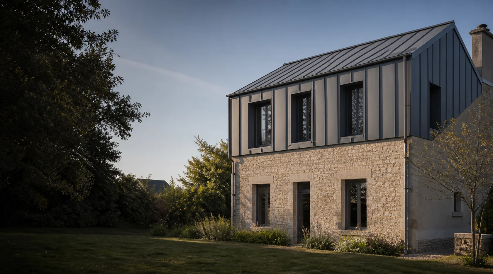 Illustration d’une surélévation de maison avec niveau supérieur ajouté